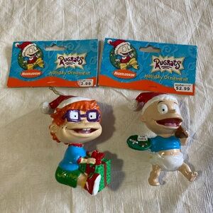 Two Vintage 2002 Rugrat Christmas Ornaments w/Tags